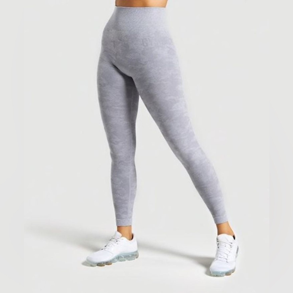 Gymshark Camo Seamless Leggings | Lilac Grey